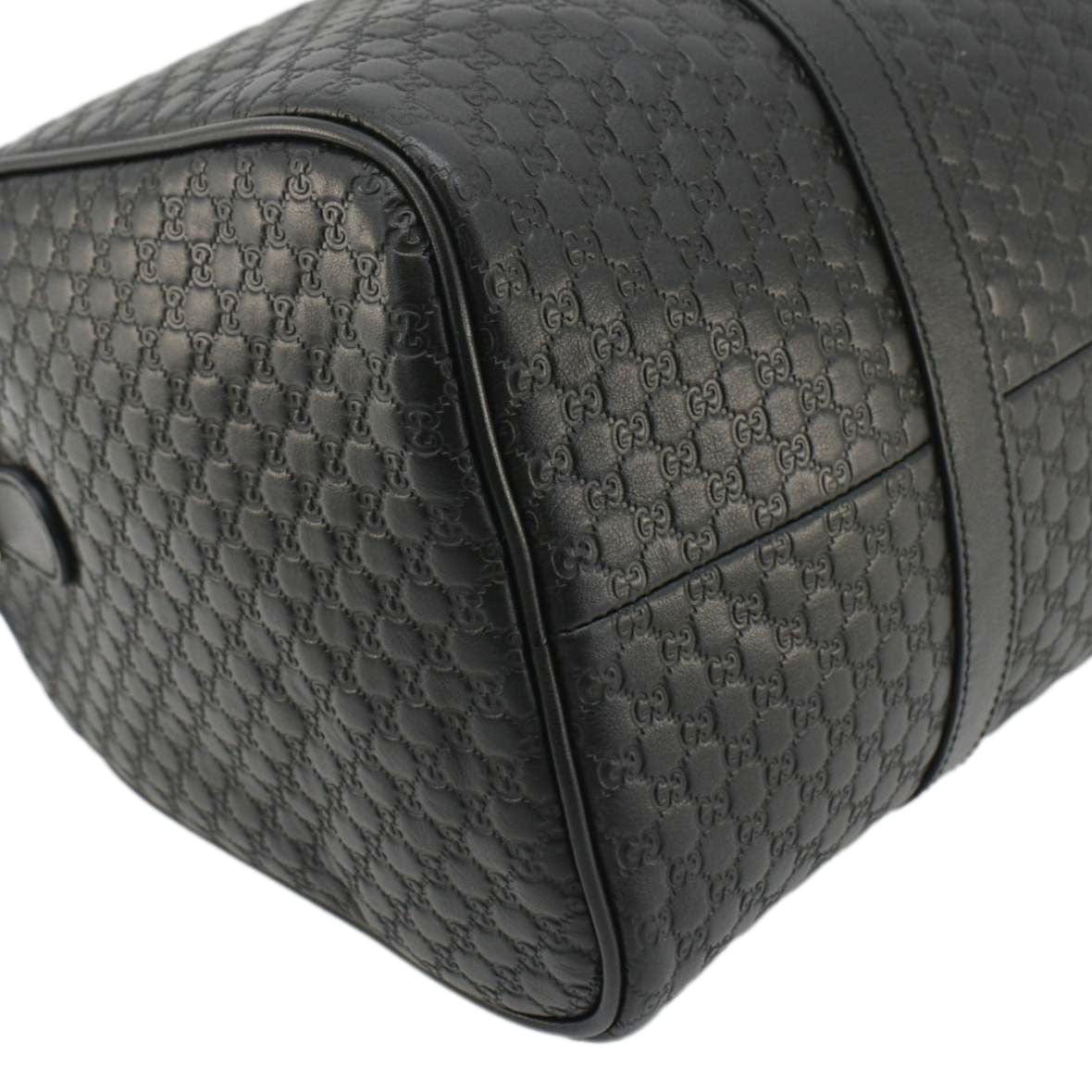 GUCCI  Gucci Microguccissima Boston Travel Bag Black 449646