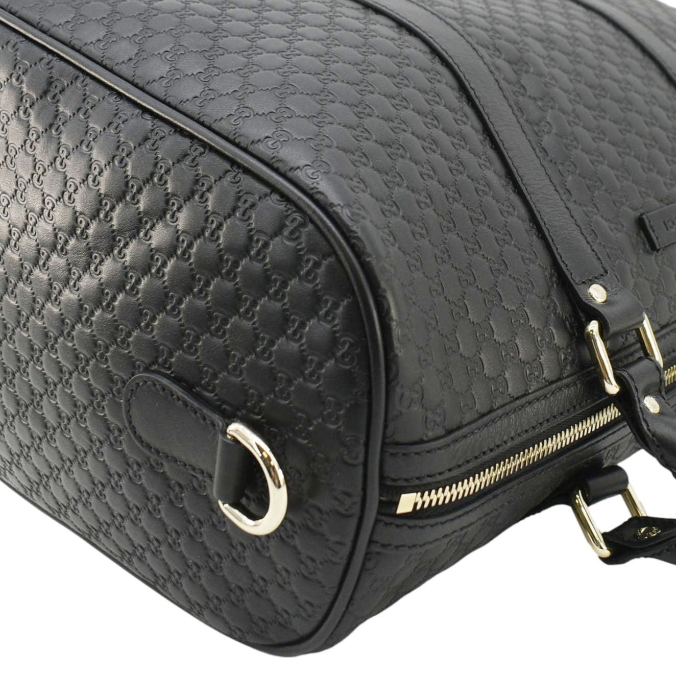 GUCCI  Gucci Microguccissima Boston Travel Bag Black 449646