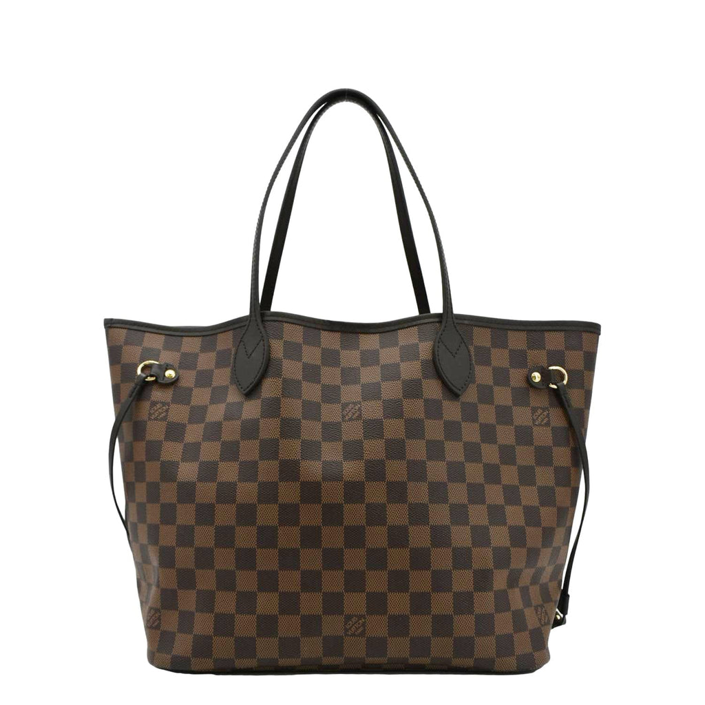 LOUIS VUITTON Neverfull MM Damier Ebene Tote Bag Brown