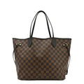 LOUIS VUITTON Neverfull MM Damier Ebene Tote Bag Brown