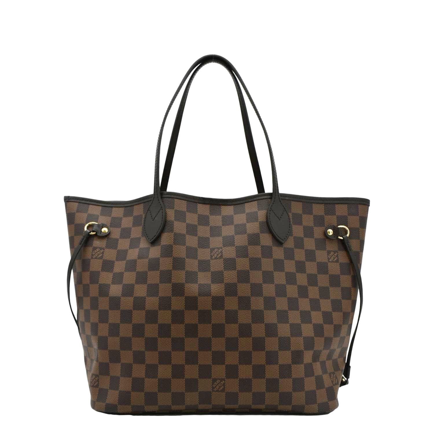 LOUIS VUITTON Neverfull MM Damier Ebene Tote Bag Brown
