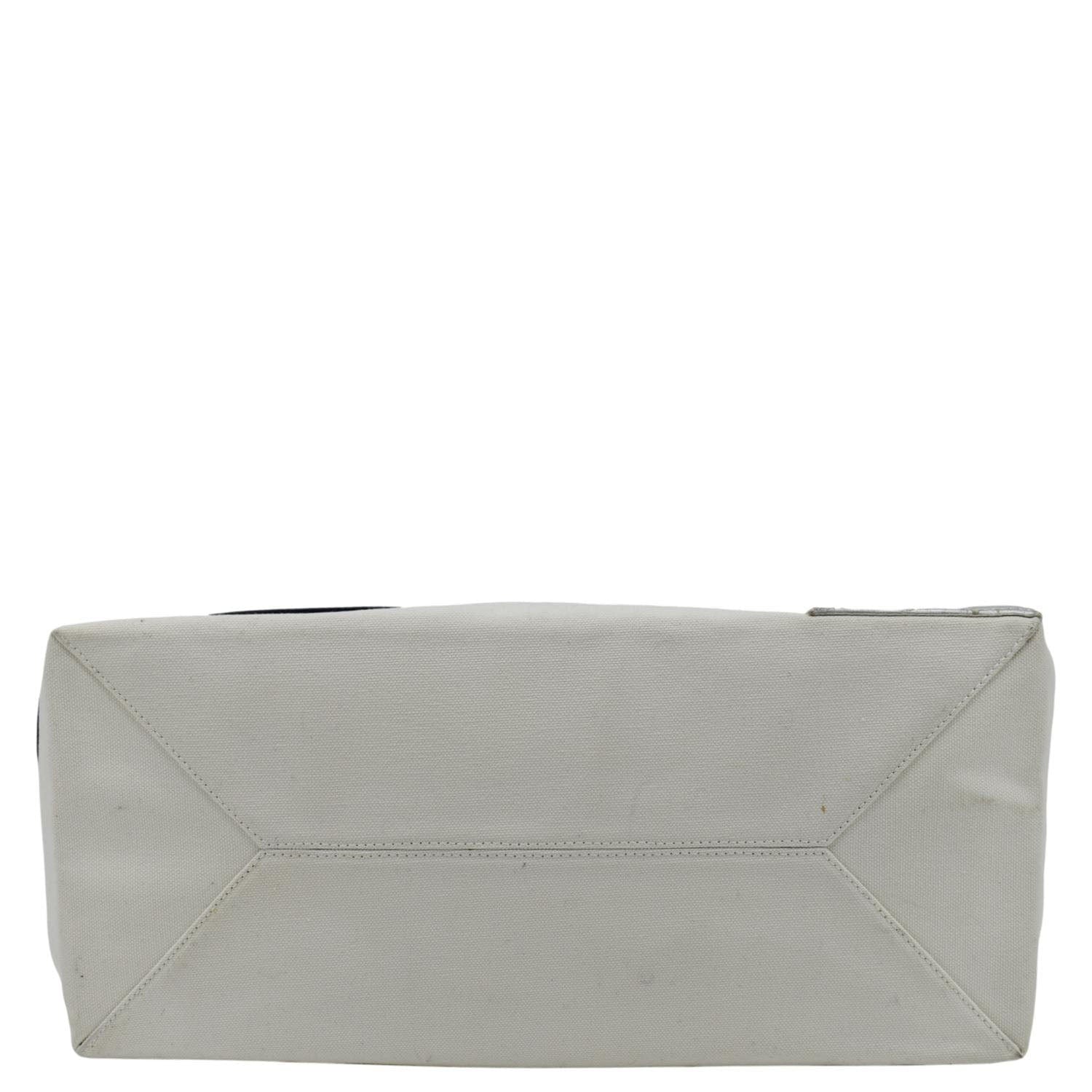 Chanel Foil No.5 Canvas Chain Shopping Tote Bag White
