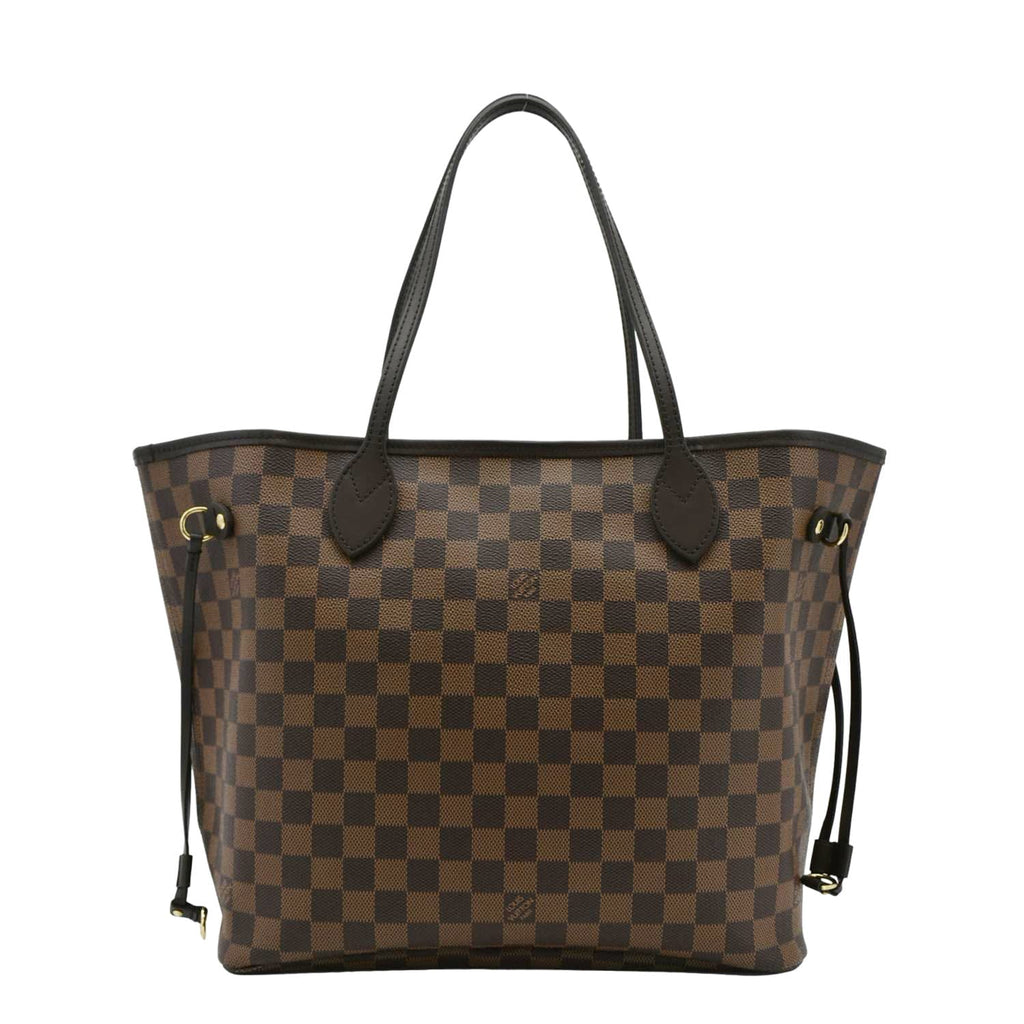 LOUIS VUITTON Neverfull MM Damier Ebene Tote Bag Brown
