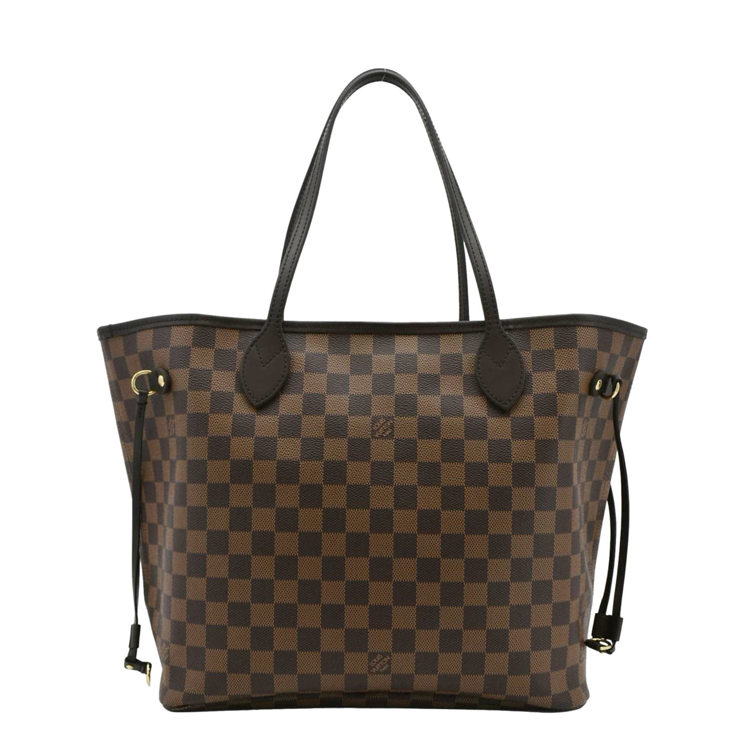 LOUIS VUITTON Neverfull MM Damier Ebene Tote Bag Brown