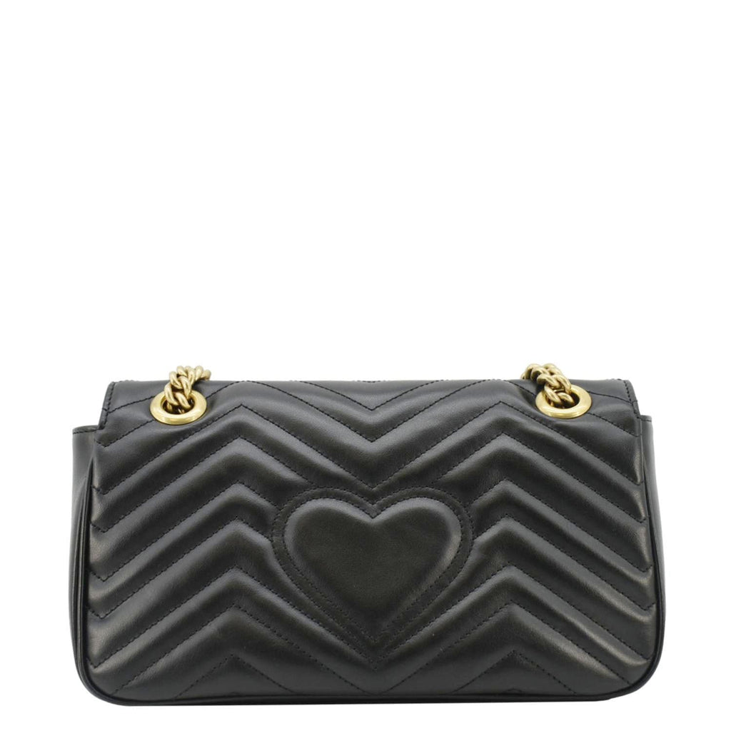 GUCCI Gucci Marmont Small Matelasse Leather Crossbody Bag Black 443497