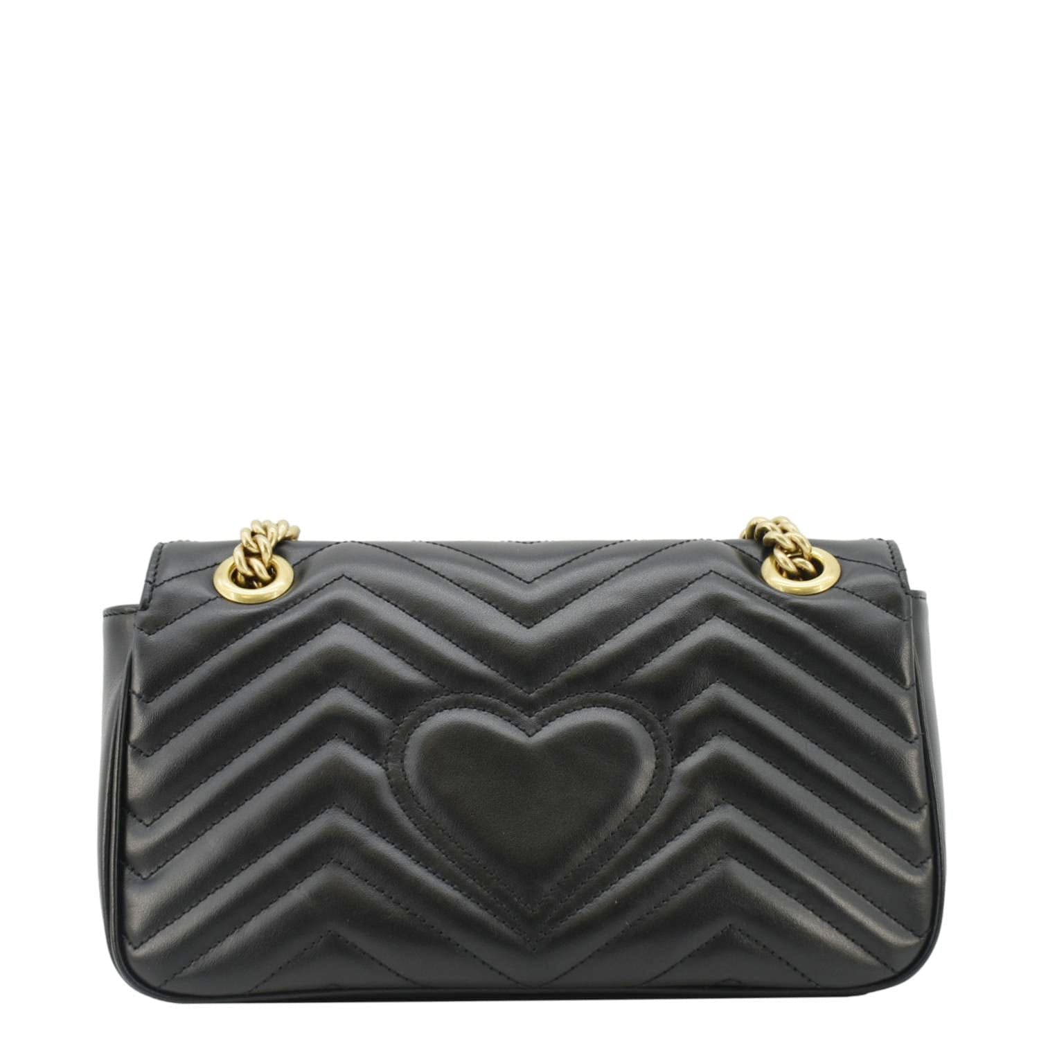 GUCCI Gucci Marmont Small Matelasse Leather Crossbody Bag Black 443497