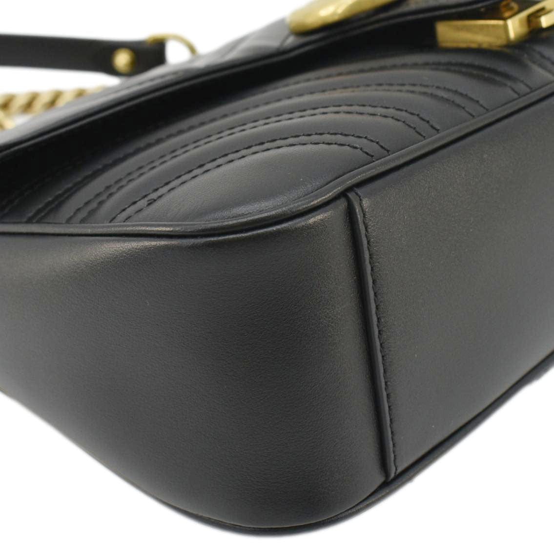 GUCCI Gucci Marmont Small Matelasse Leather Crossbody Bag Black 443497