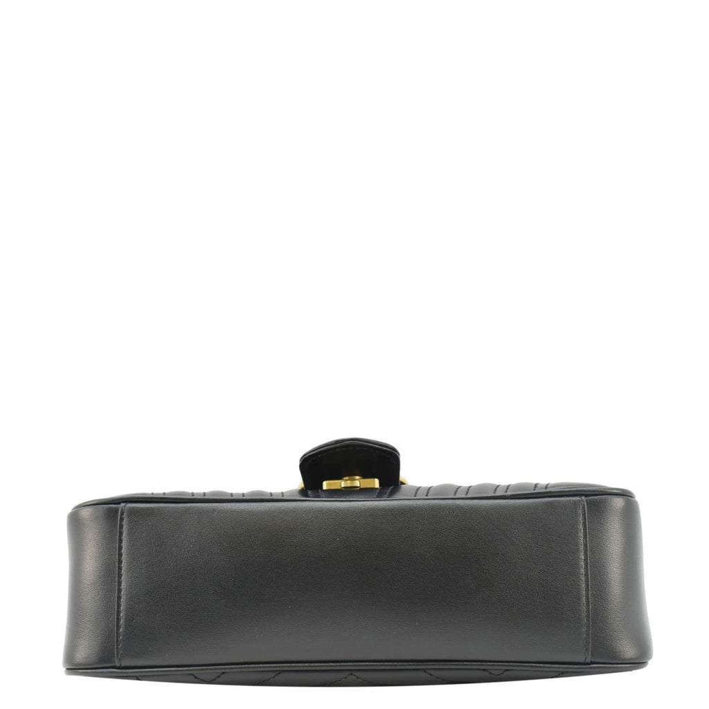 GUCCI Gucci Marmont Small Matelasse Leather Crossbody Bag Black 443497