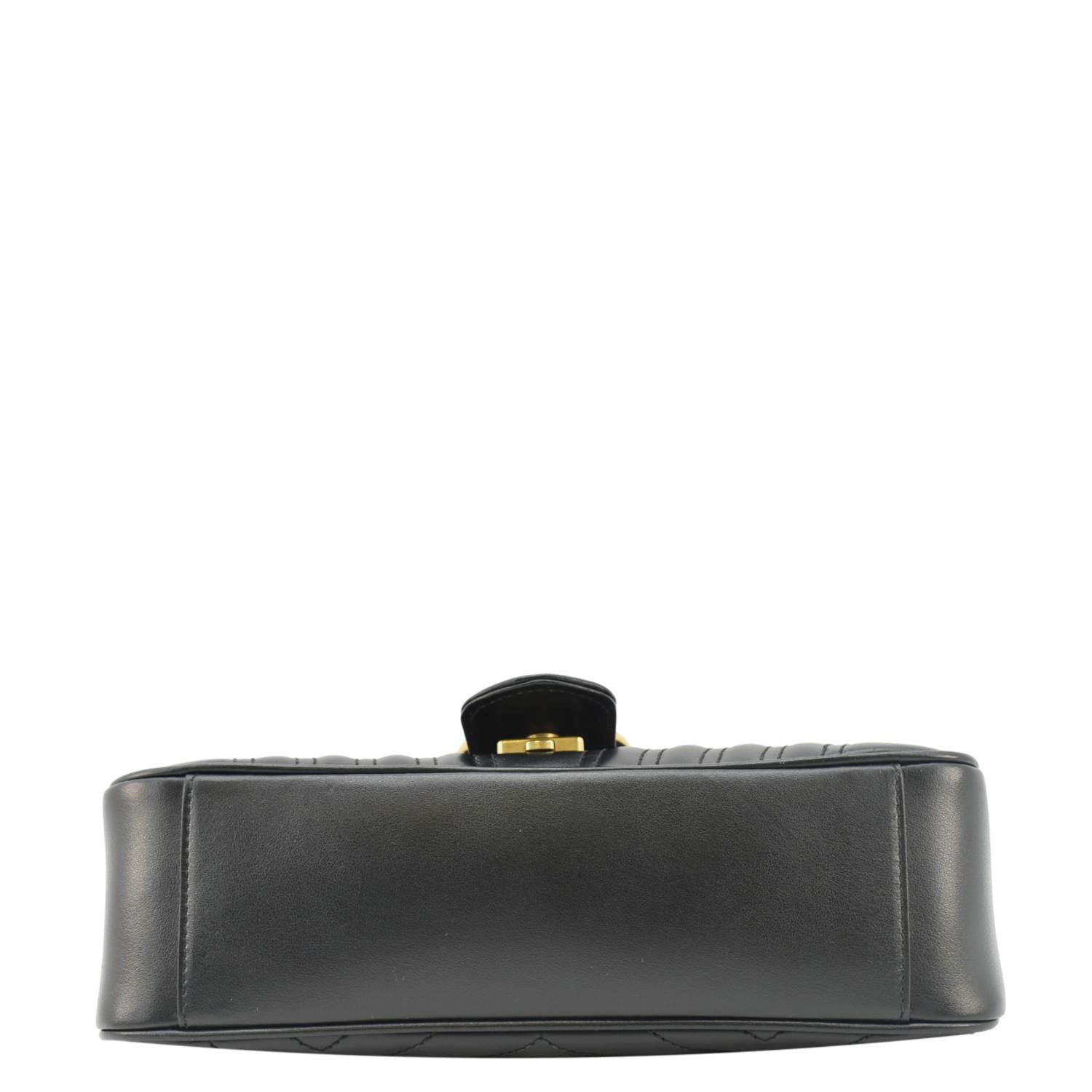 GUCCI Gucci Marmont Small Matelasse Leather Crossbody Bag Black 443497