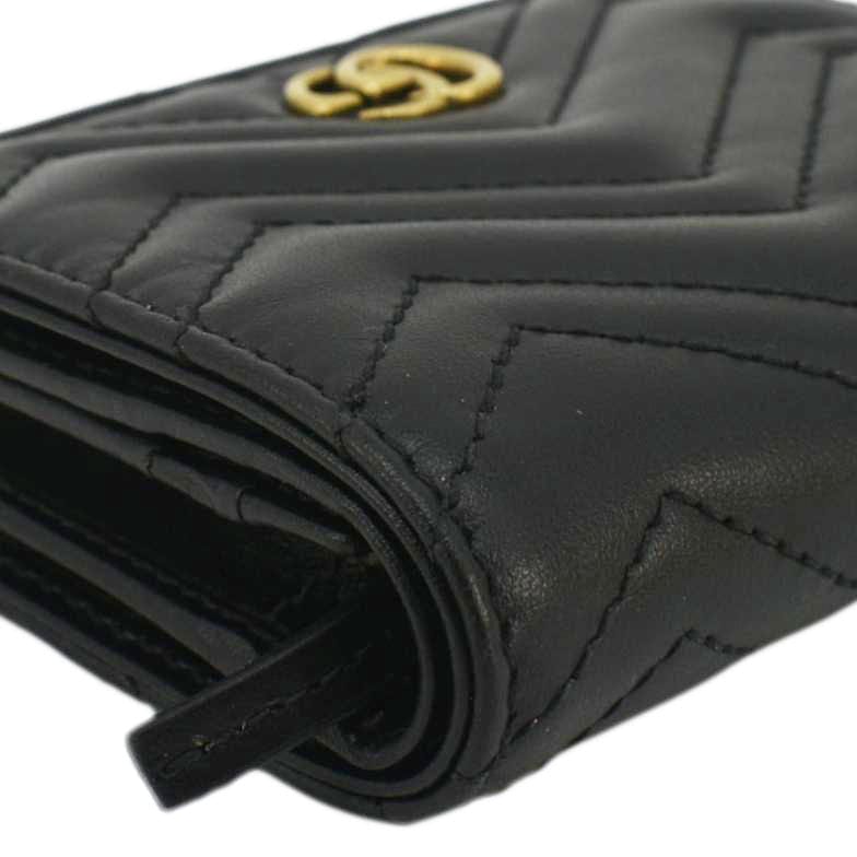 Gucci Marmont Gucci Matelasse Leather Card Case Wallet Black 466492