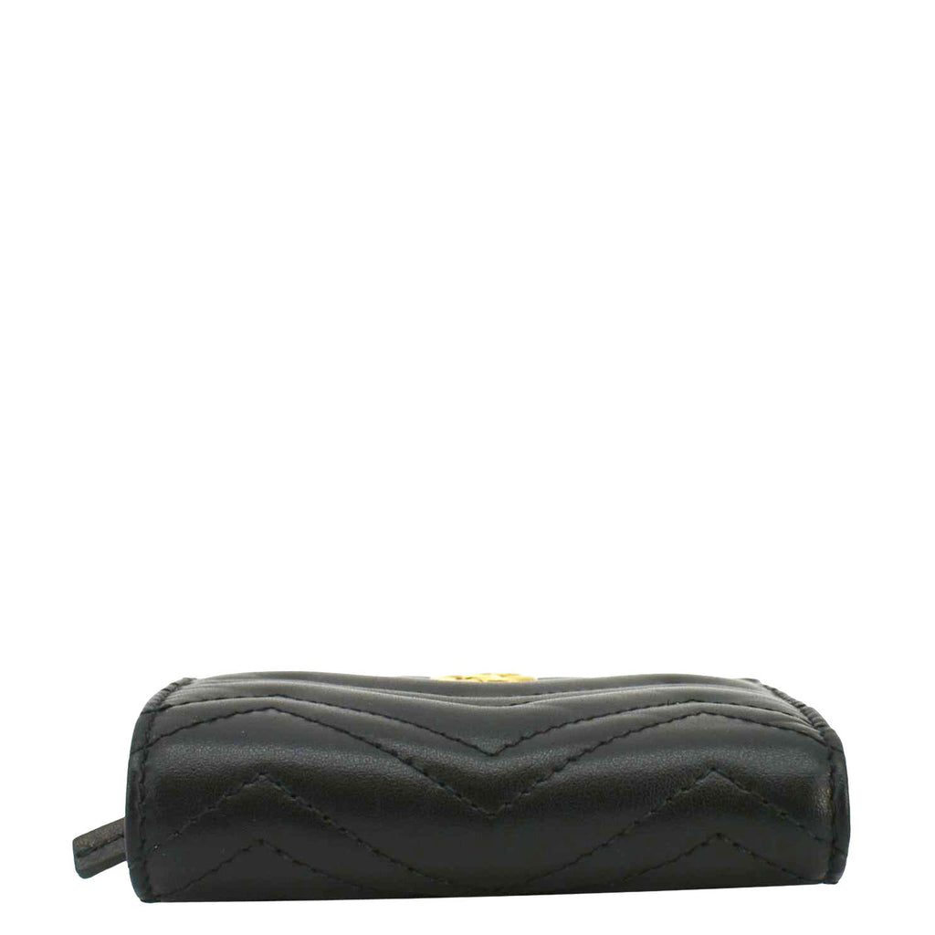 Gucci Marmont Gucci Matelasse Leather Card Case Wallet Black 466492