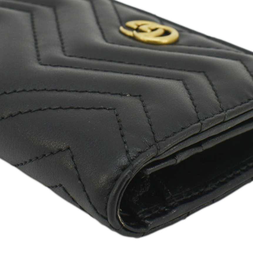 Gucci Marmont Gucci Matelasse Leather Card Case Wallet Black 466492