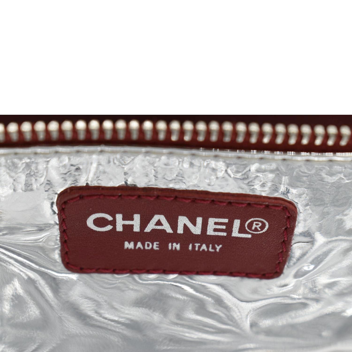 Chanel Foil No.5 Canvas Chain Shopping Tote Bag White