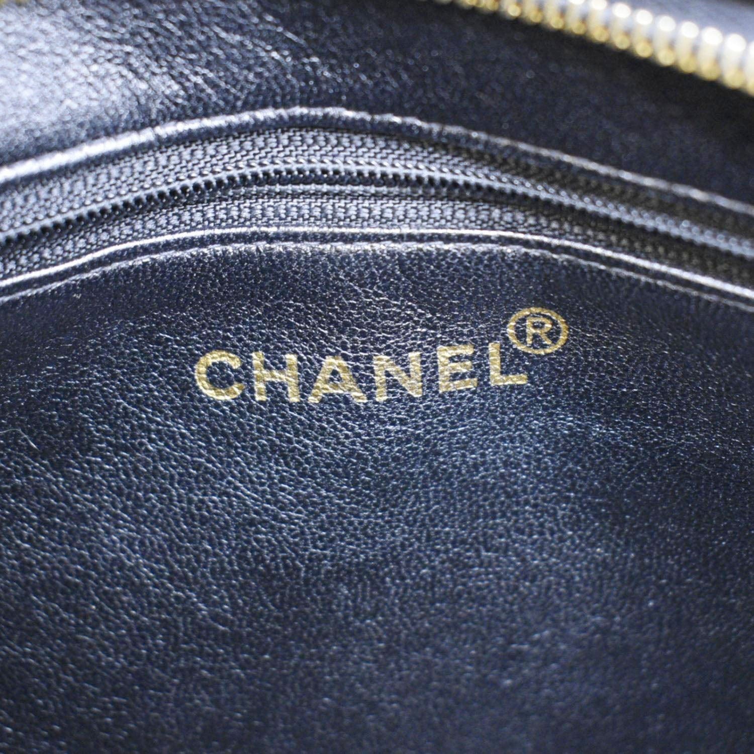 Chanel Medallion Quilted Caviar Leather Tote Bag Black