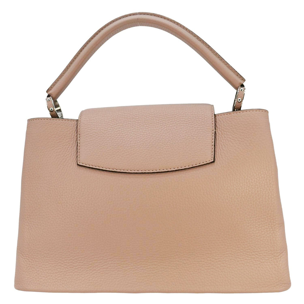 LOUIS VUITTON Capucines MM Taurillon Leather Satchel Bag Pink