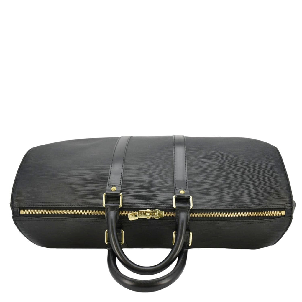 LOUIS VUITTON Keepall 45 Epi Leather Travel Bag Black