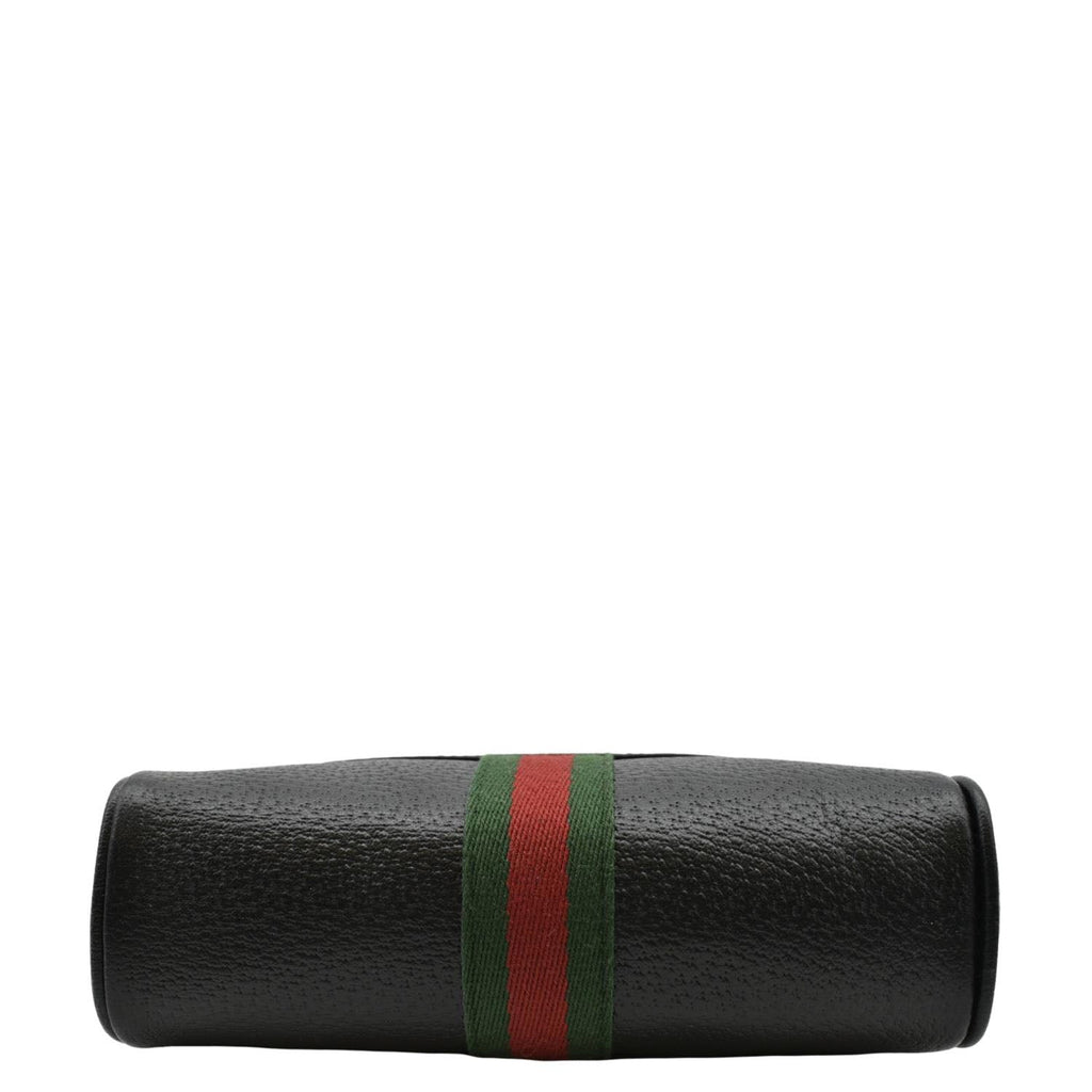 GUCCI Ophidia Web Mini  Leather Crossbody Bag Black 719885