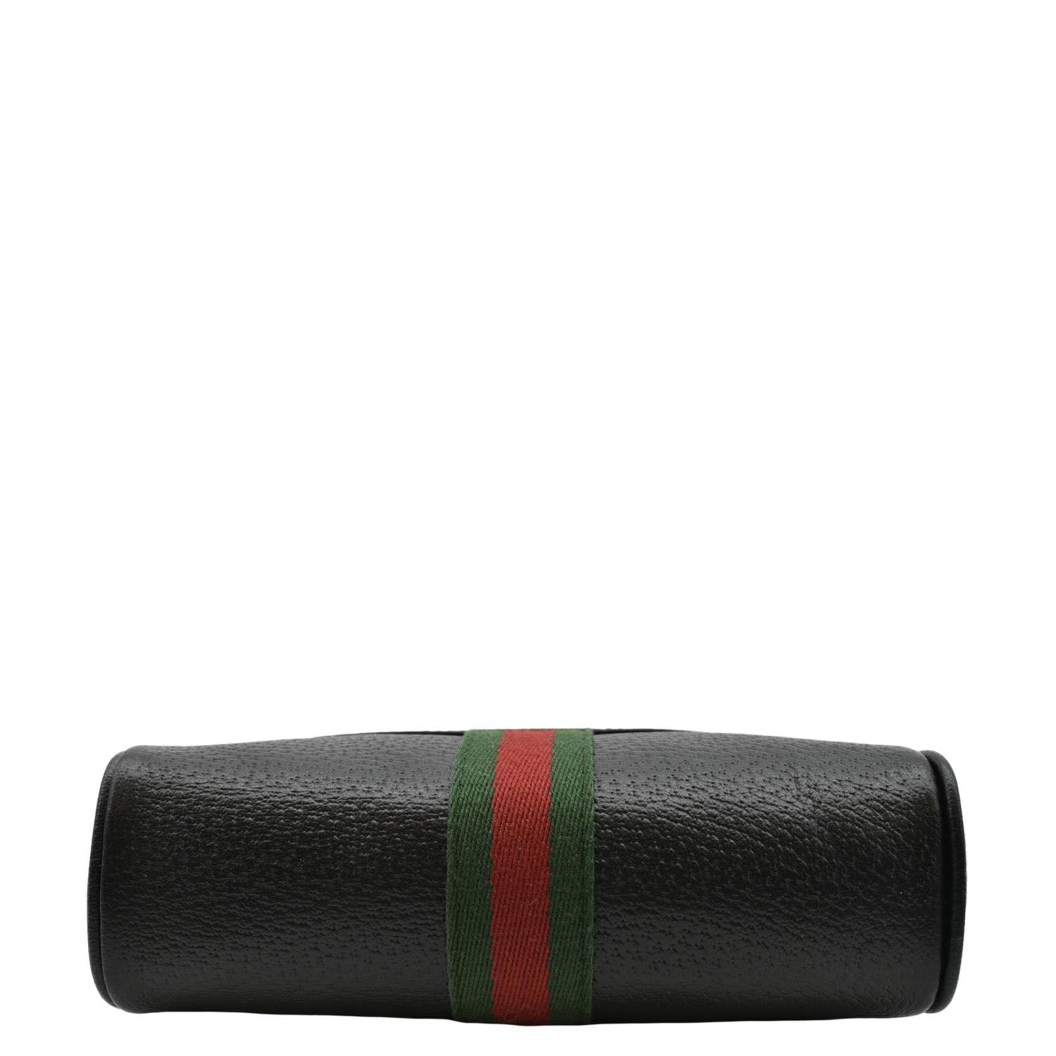 GUCCI Ophidia Web Mini  Leather Crossbody Bag Black 719885