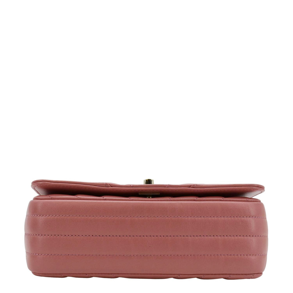 Chanel Statement Flap Mini Quilted Chevron Crossbody Bag Pink