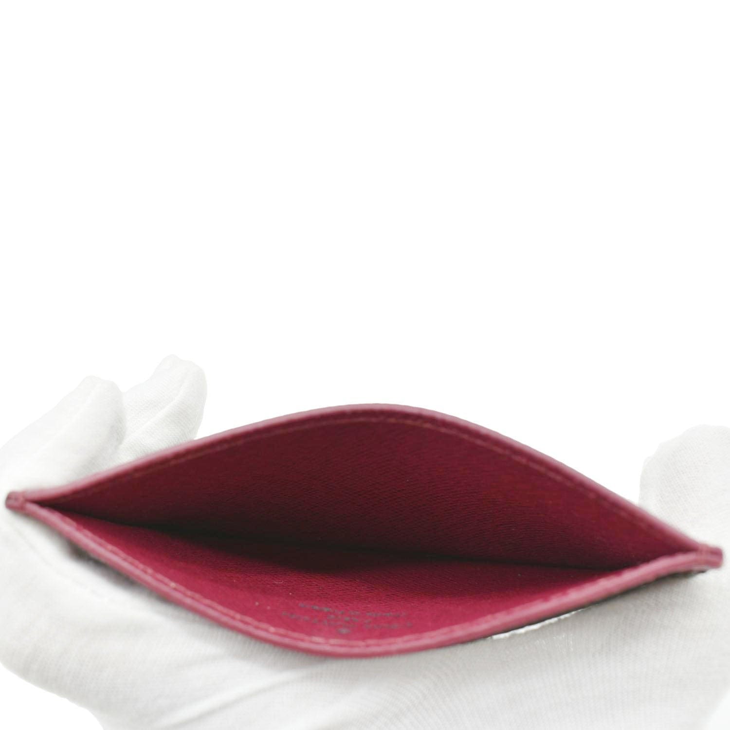 LOUIS VUITTON Monogram Canvas Card Holder Cerise