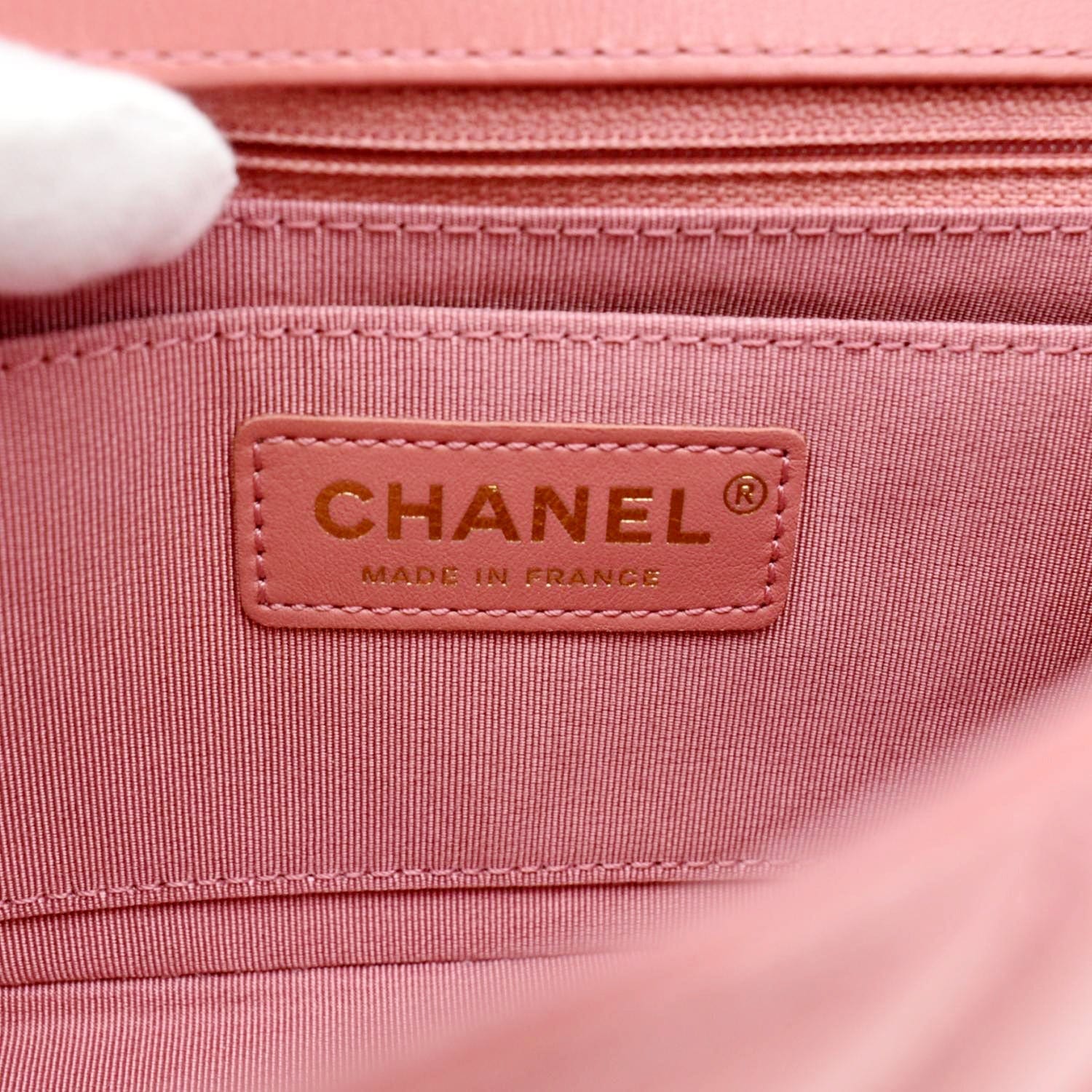 Chanel Statement Flap Mini Quilted Chevron Crossbody Bag Pink