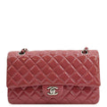 Chanel Classic Double Flap Patent Leather Shoulder Bag Rose Pink