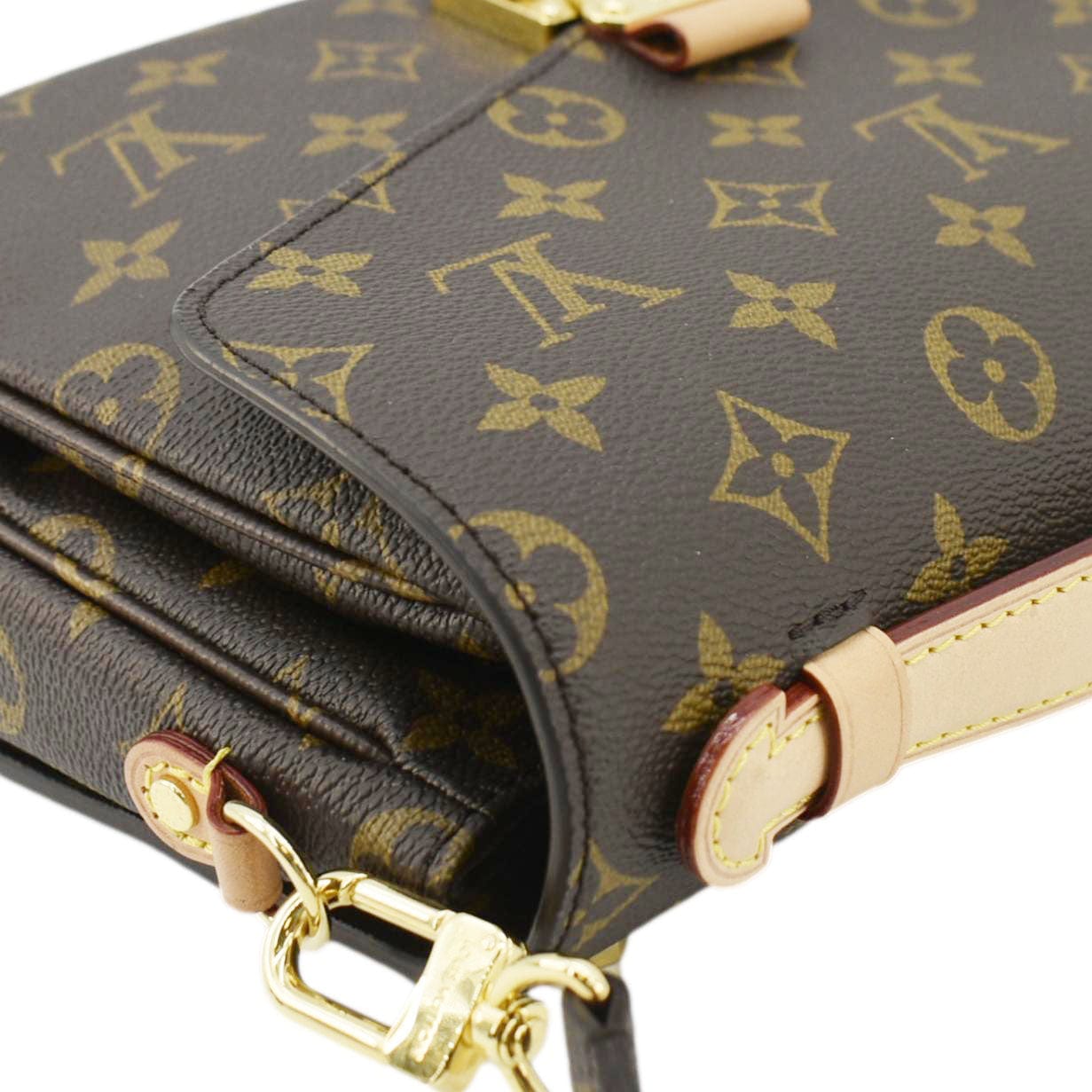 LOUIS VUITTON Metis Pochette Monogram Canvas Crossbody Bag Brown