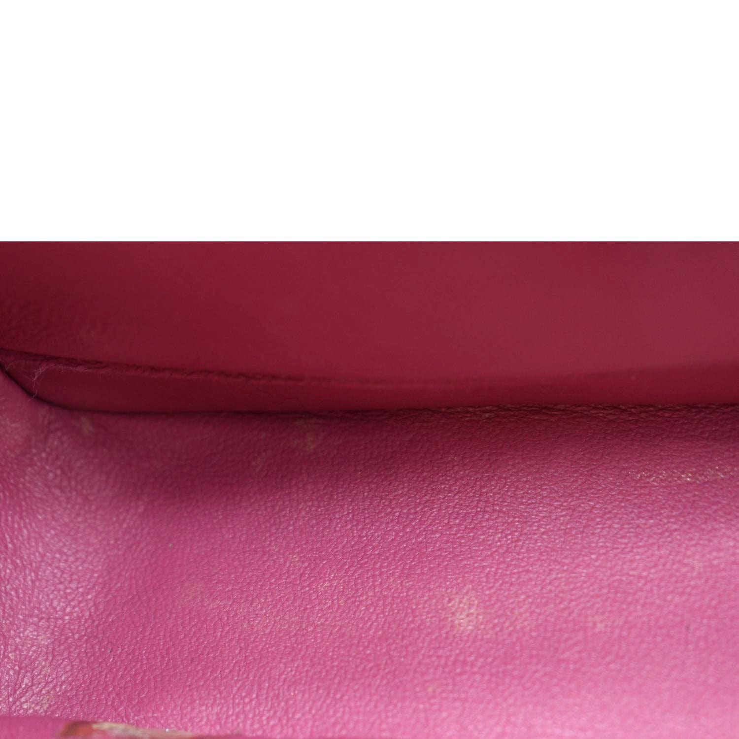 Chanel Classic Double Flap Patent Leather Shoulder Bag Rose Pink