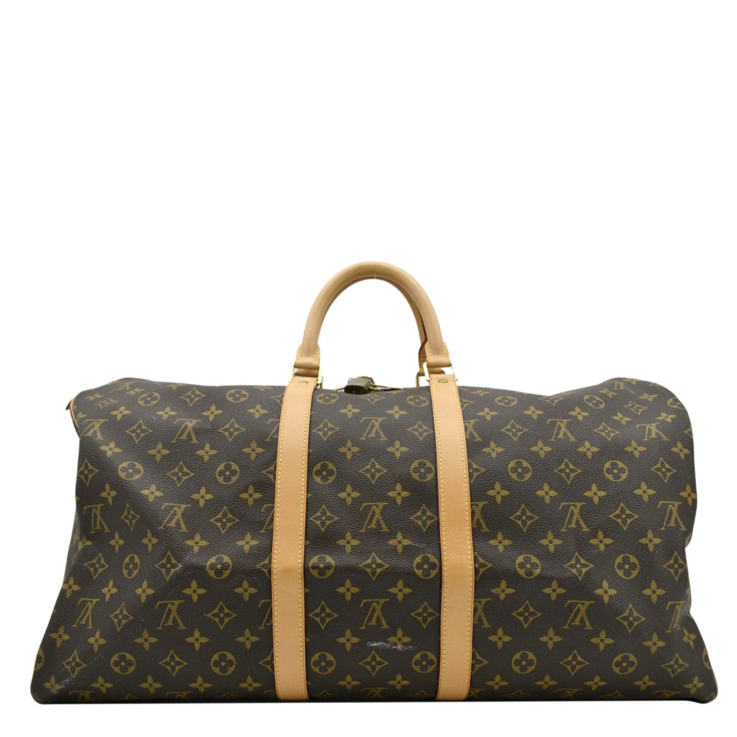 LOUIS VUITTON Keepall 55  Monogram Canvas Travel Bag Brown