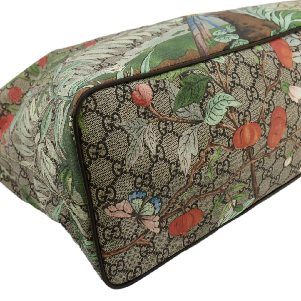 GUCCI Tian Print Gucci Supreme Canvas Tote Shoulder Bag Beige 453705