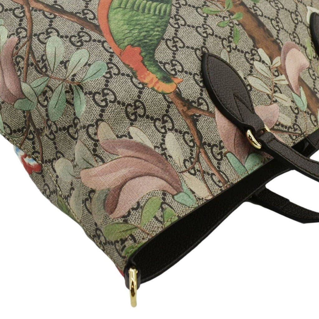 GUCCI Tian Print Gucci Supreme Canvas Tote Shoulder Bag Beige 453705