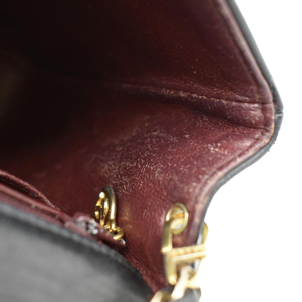 Chanel Classic Flap  Mini Square Lambskin Leather Crossbody Bag Black