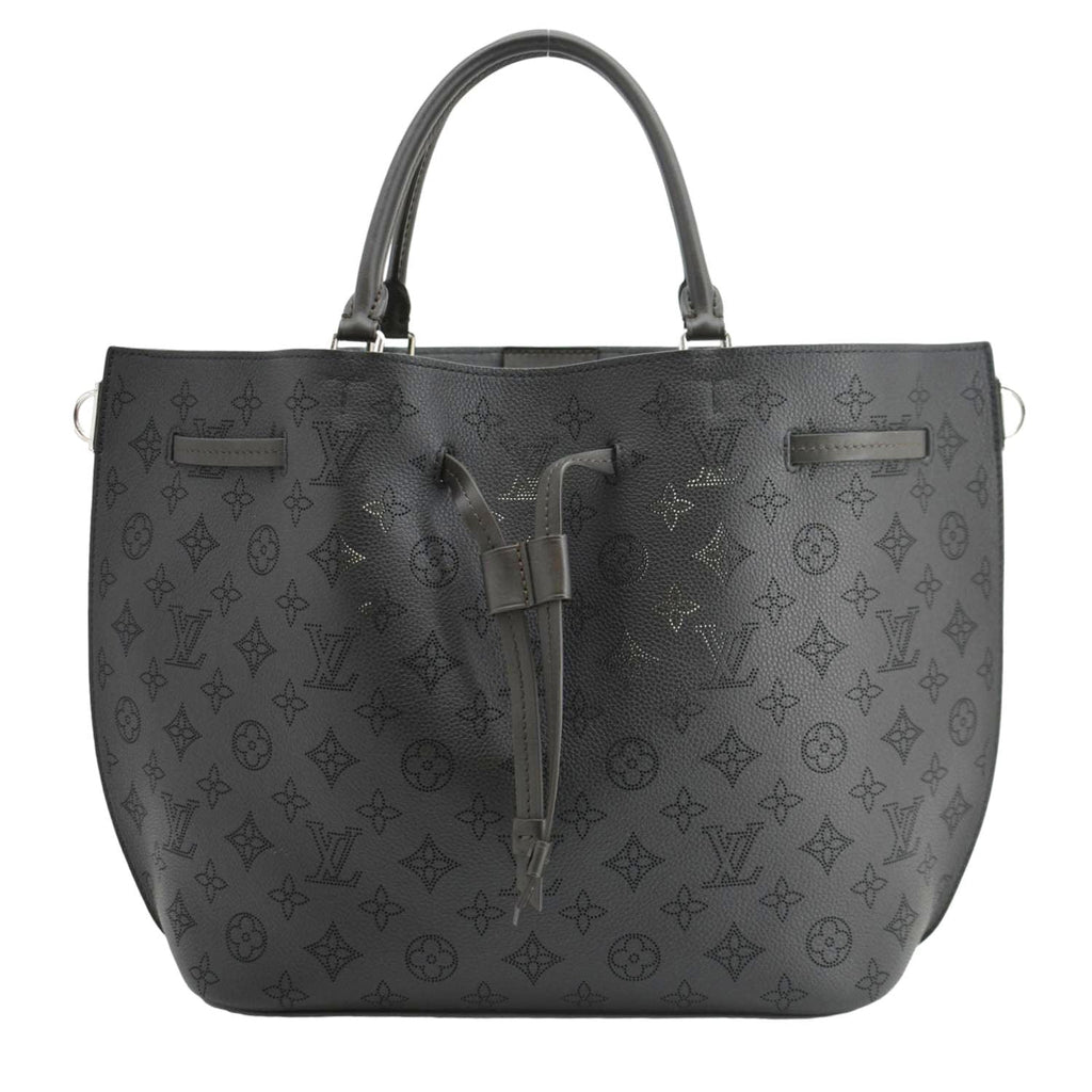 LOUIS VUITTON Girolata Monogram Mahina Leather Shoulder Bag Black