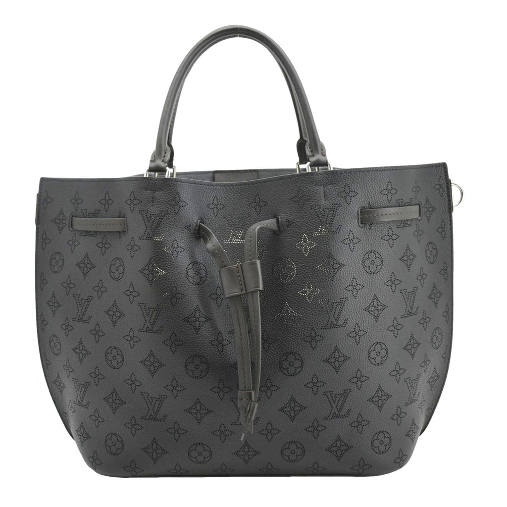 LOUIS VUITTON Girolata Monogram Mahina Leather Shoulder Bag Black