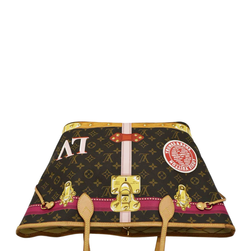 LOUIS VUITTON Neverfull MM Summer Trunk Monogram Canvas Shoulder Bag Brown