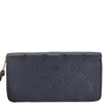 LOUIS VUITTON Clemence Monogram Empreinte Leather Wallet Navy Blue