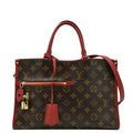 LOUIS VUITTON Popincourt Monogram Canvas Tote Bag Red