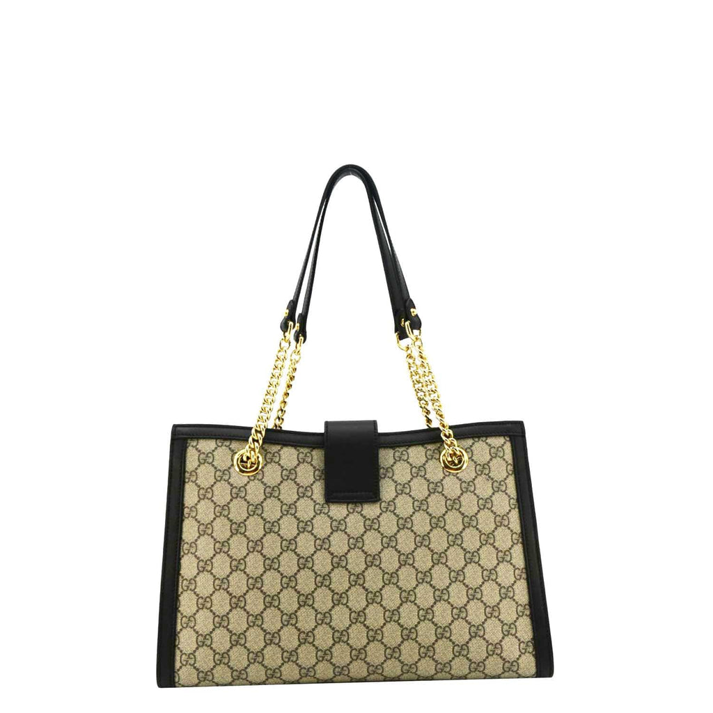 GUCCI Padlock Medium Gucci Supreme Canvas Shoulder Bag Beige 479197