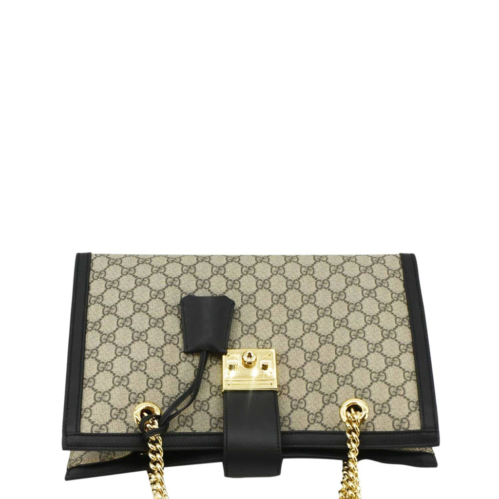GUCCI Padlock Medium Gucci Supreme Canvas Shoulder Bag Beige 479197