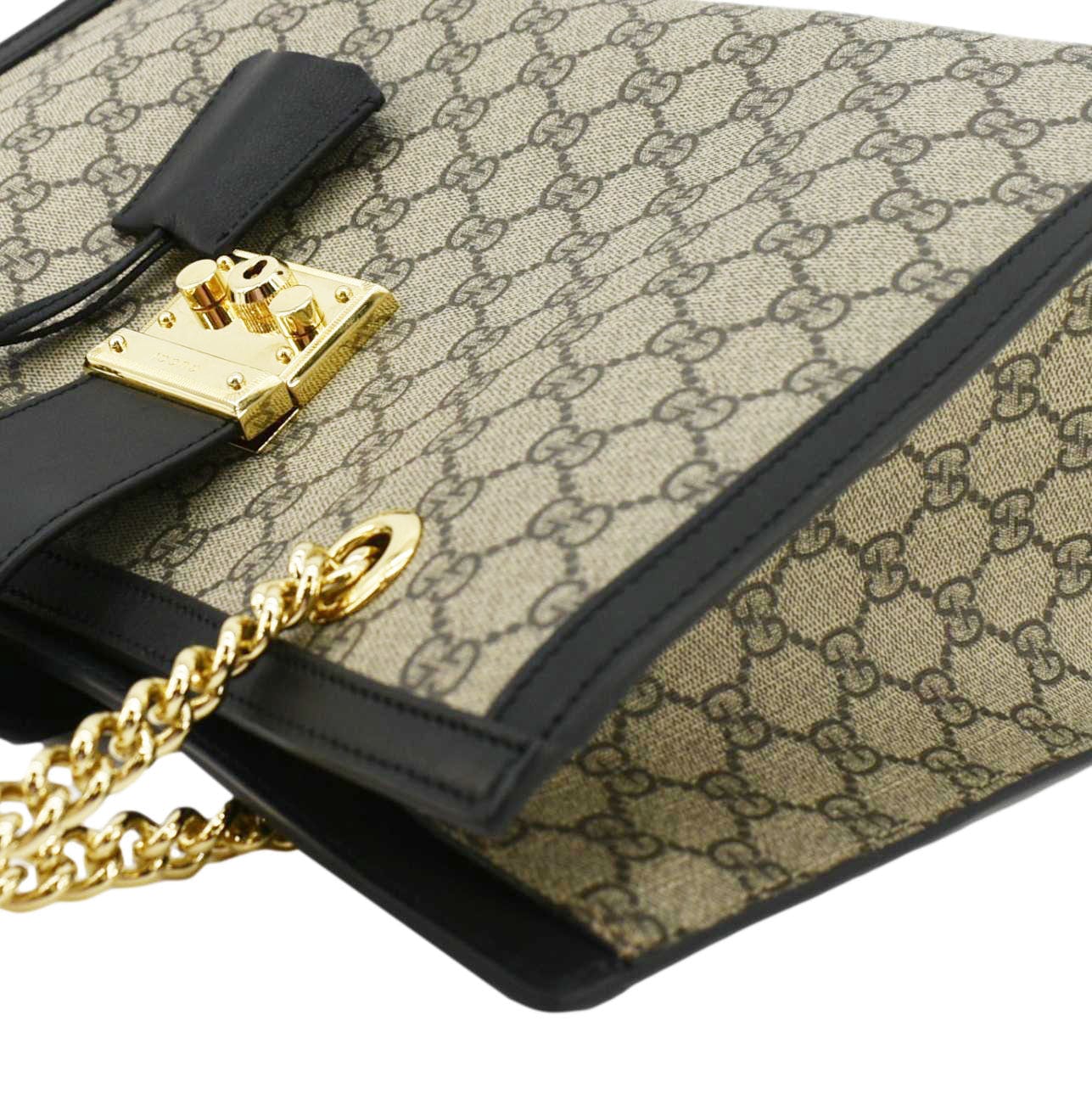 GUCCI Padlock Medium Gucci Supreme Canvas Shoulder Bag Beige 479197