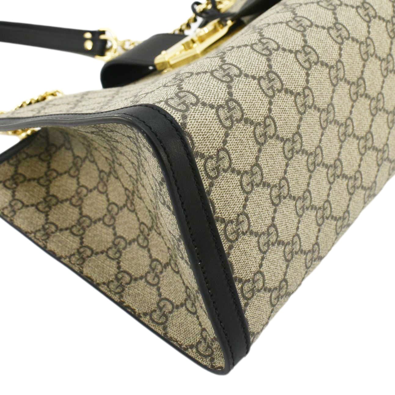 GUCCI Padlock Medium Gucci Supreme Canvas Shoulder Bag Beige 479197