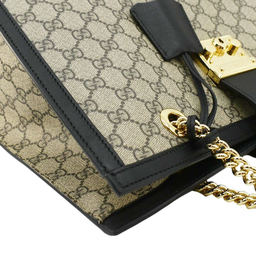 GUCCI Padlock Medium Gucci Supreme Canvas Shoulder Bag Beige 479197