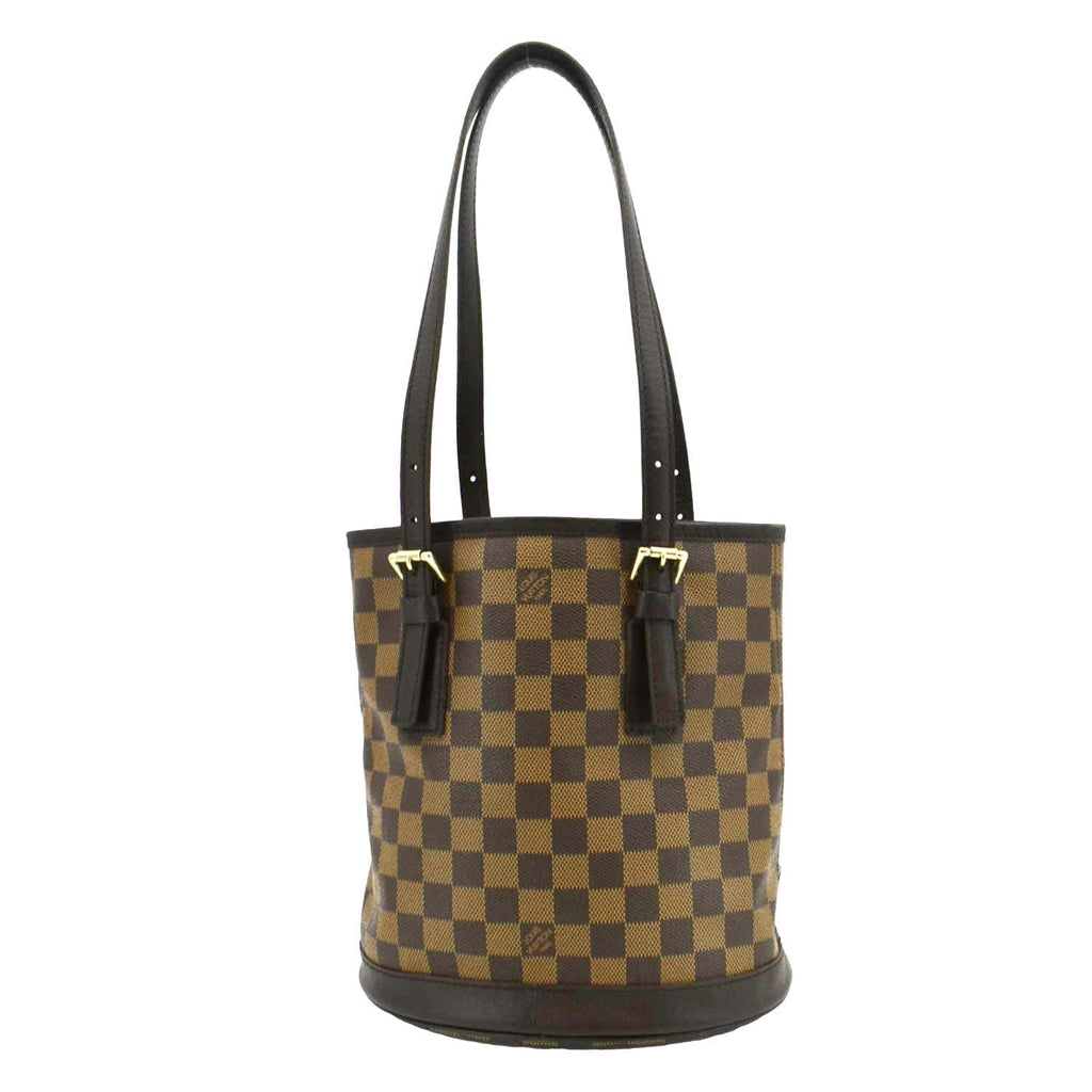 LOUIS VUITTON Marais Bucket Damier Ebene Shoulder Bag Brown