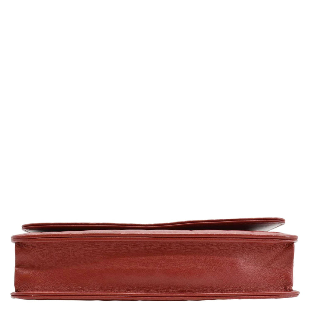 Chanel Camellia Wallet On Chain Leather Crossbody Bag Red