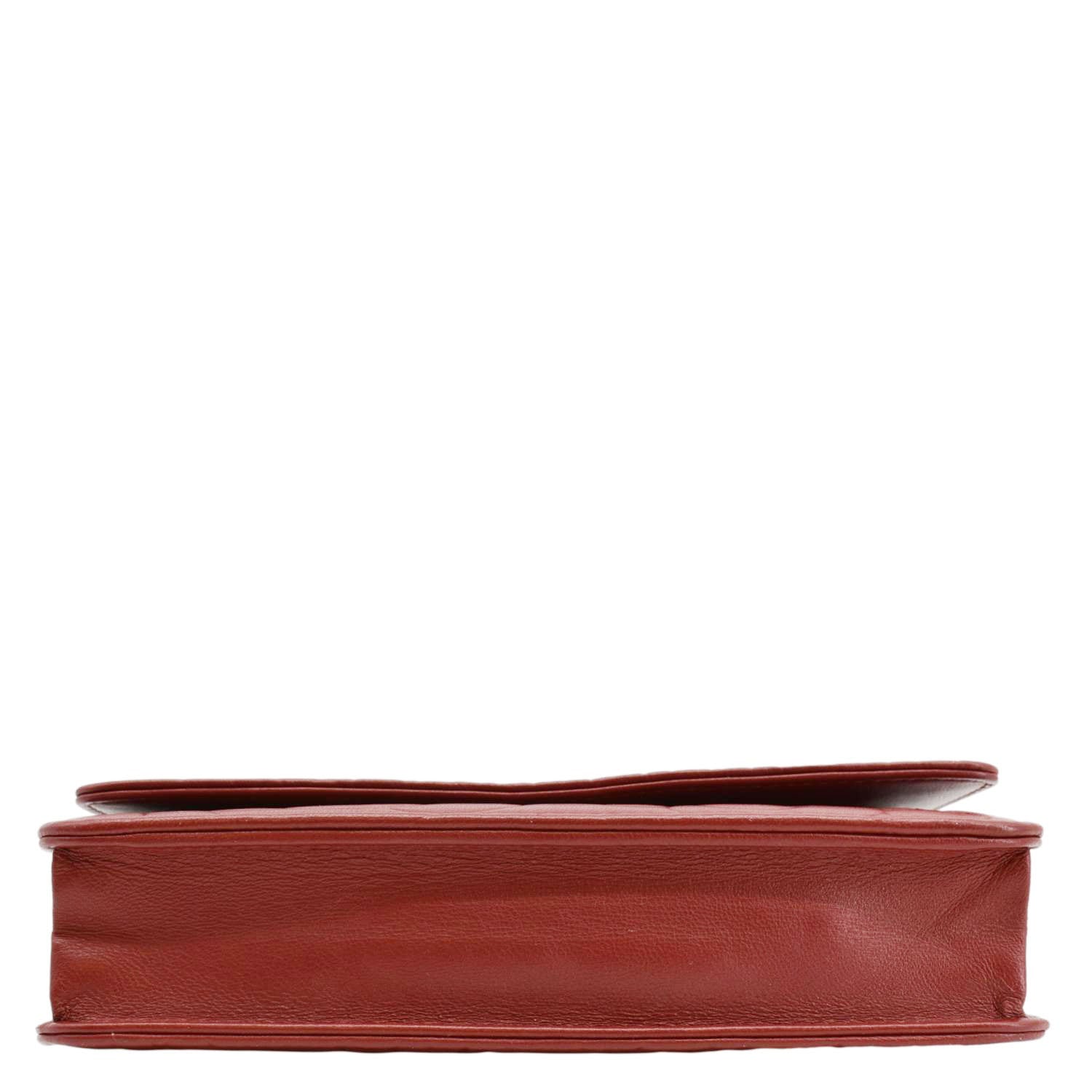 Chanel Camellia Wallet On Chain Leather Crossbody Bag Red