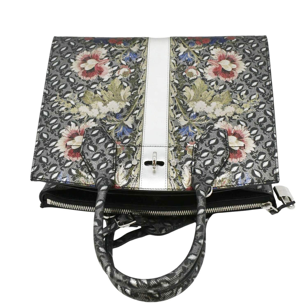 LOUIS VUITTON City Steamer Floral Print Canvas Tote Bag Grey/Silver
