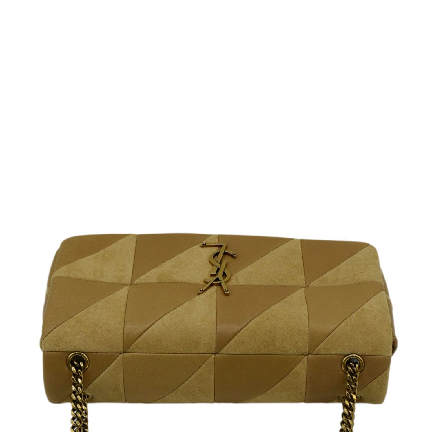YVES SAINT LAURENT Jamie Suede Leather Shoulder Bag Cream