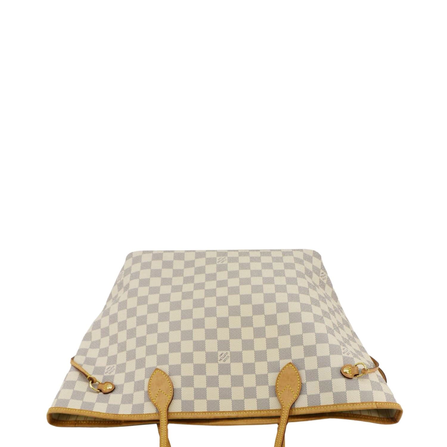 LOUIS VUITTON Neverfull MM Damier Azur Shoulder Bag White