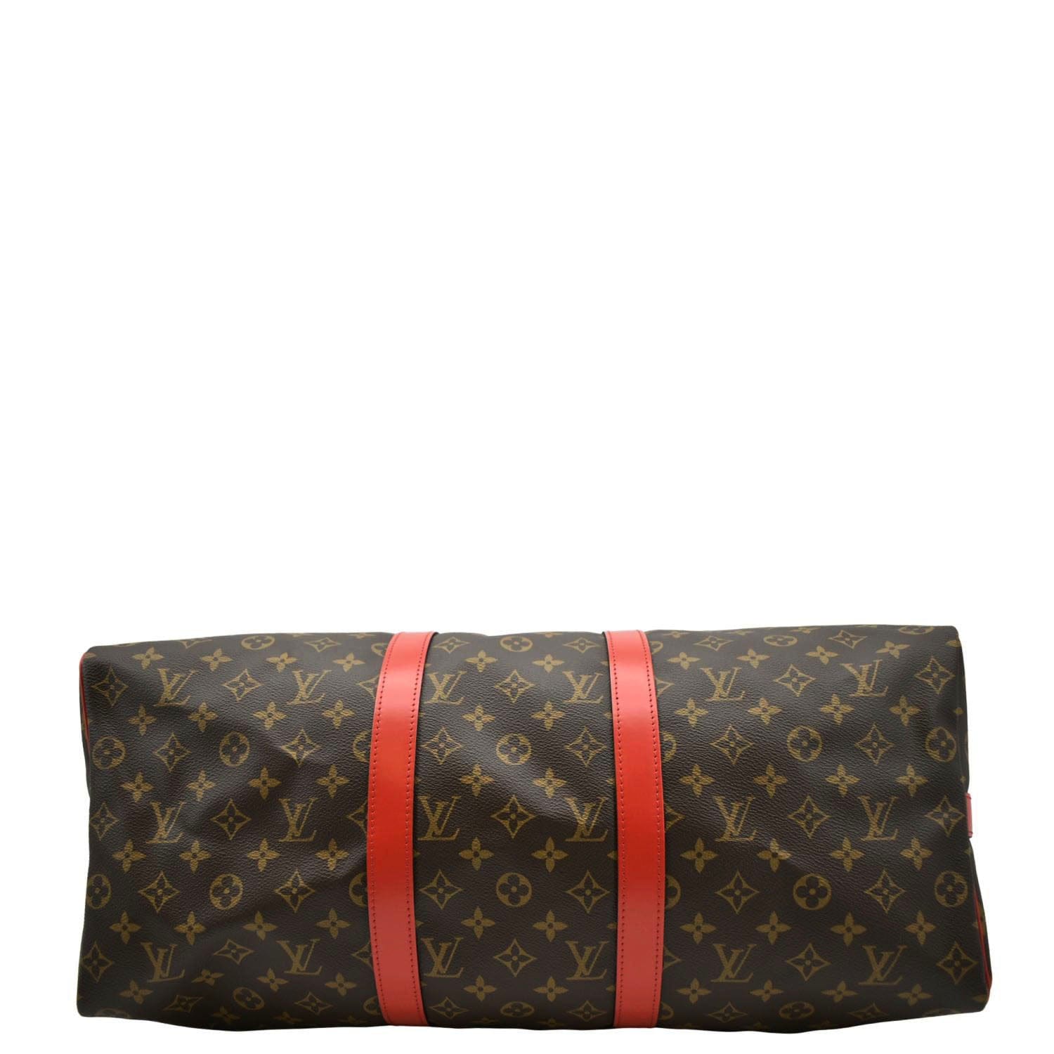 LOUIS VUITTON Keepall 50 Bandouliere Monogram Canvas Travel Bag Brown