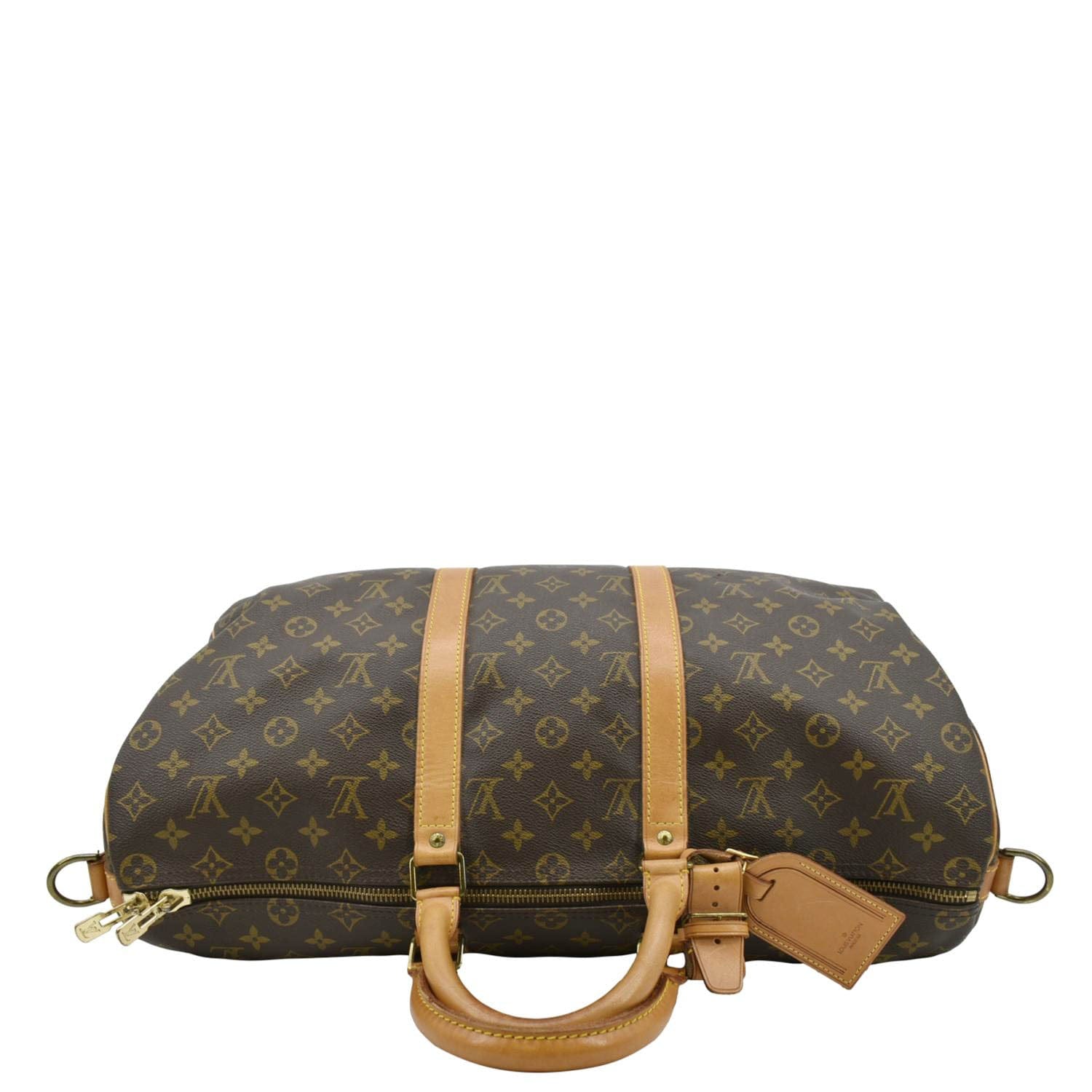 LOUIS VUITTON Keepall 50 Bandouliere Monogram Canvas Travel Bag Brown